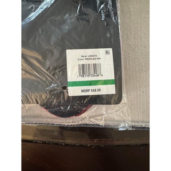 Ralph Lauren Women’s Red Plaid Slide Slippers Embroidered Classic Style NWT - Picture 4 of 4